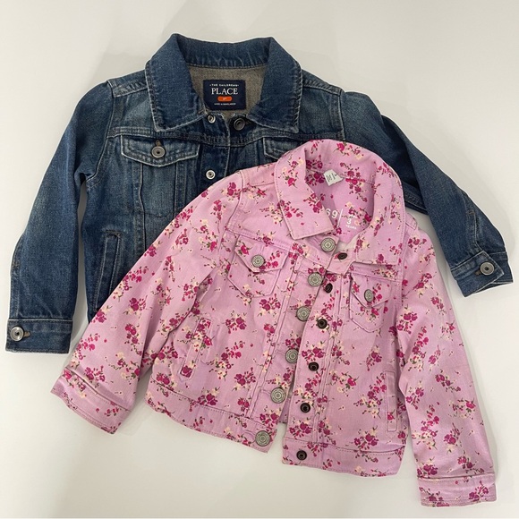GAP Other - Bundle of Two Denim Jackets Baby Gap Floral and Children’s Place Blue Denim 3T